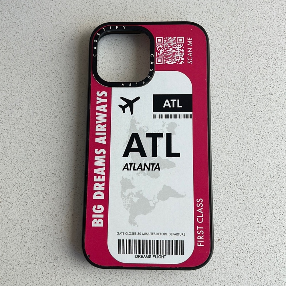 Casetify ATL Atlanta Flight Coupon Pink iPhone 13 Pro Max case